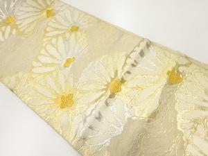 アンティーク　菊に墨流し模様織出し袋帯（材料）